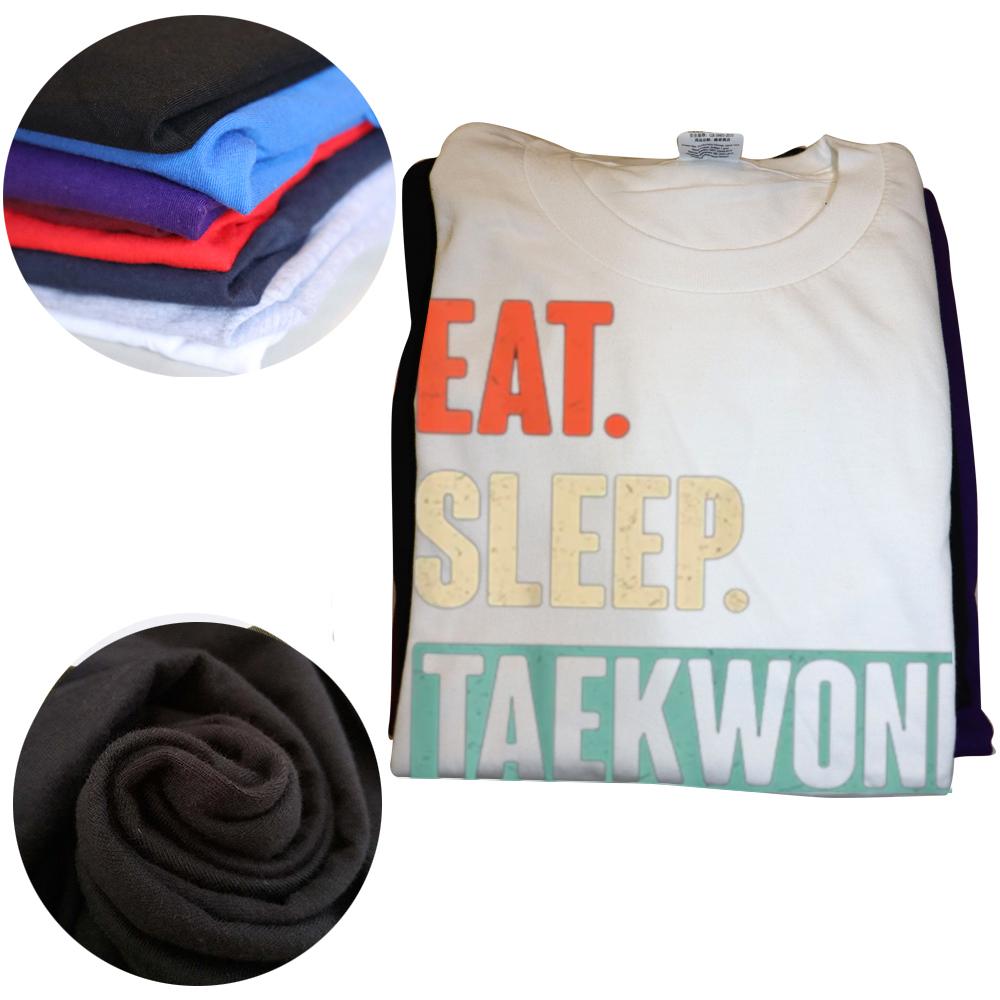 Funny Eat Sleep Taekwondo Repeat Graphic T-shirts Men Women's Fashion Casual Tshirt 100% Cotton Loose Oversized T Shirt