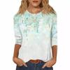 Spring and Autumn Round Neck Butterfly Flower Pattern 3D Printed Top Fashionable Casual Long Sleeved Women's T-shirts