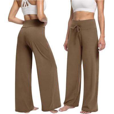 New Women's High Waist Drawstring Wide Leg Pants Loose Elastic Waist Casual Lounge Sleep Pants