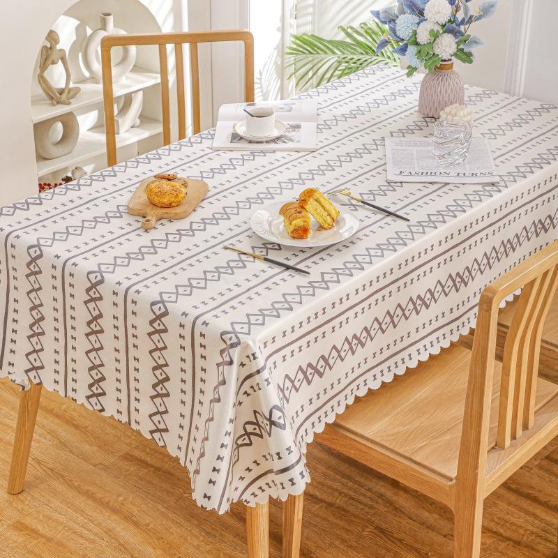 Home Decoration Waterproof and Oil Proof Tablecloth Pastoral Printed Pattern Flowers Geometric Rectangular Dining Table Cloths Kitchen Accessories