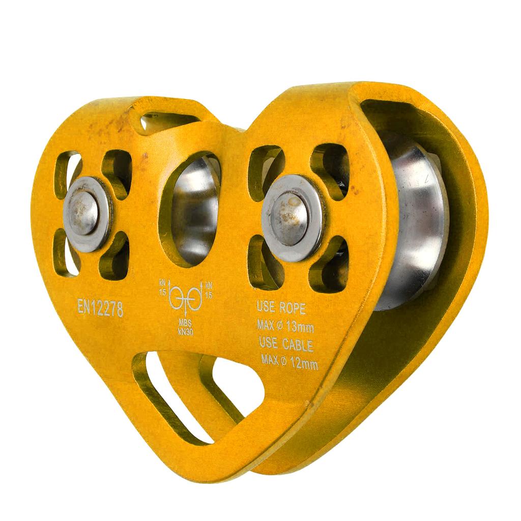 Podwójne koło pasowe do wspinaczki Zipline Koło pasowe do transportu lotniczego w kształcie serca do malowniczej kolejki linowej