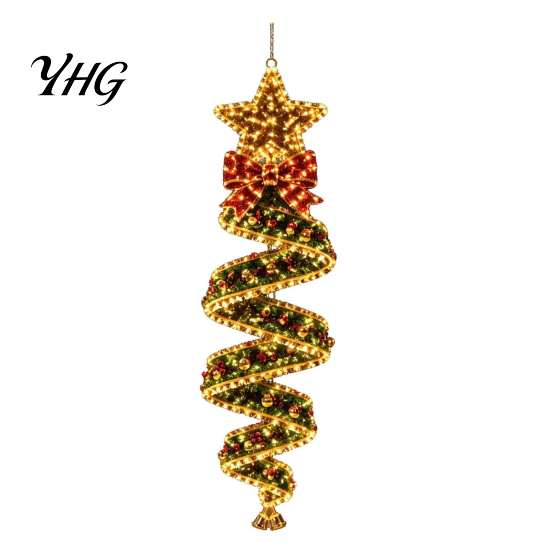 Festive Party Lighting for Home Christmas Magic Spiral Hanging LED Light, Decoration with Porch Ornaments Day And Night Lights Entryway Doorway