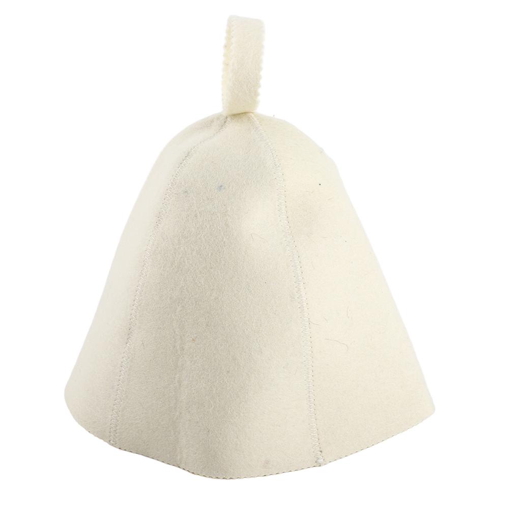 Beige Wool Felt Sauna Hat Cap for Russian Banya Sauna Hut With Hang Loop Supply