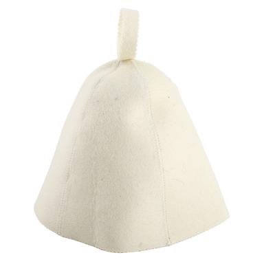 Gorro de Fieltro de Lana Beige para Sauna de Banya Rusa con Lazo para Colgar Suministro