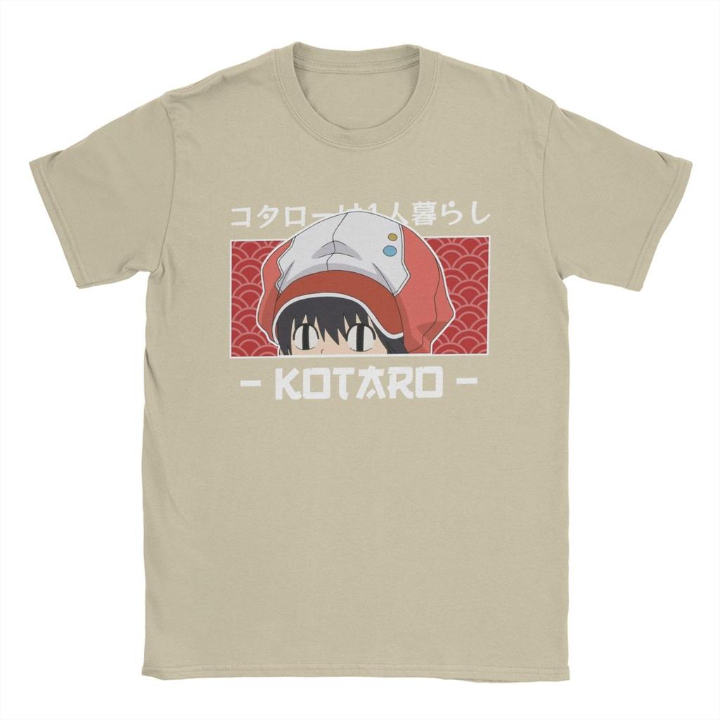 Funny Kotaro Lives Alone T-Shirts for Men Crewneck Cotton T Shirt Anime Short Sleeve Tee Shirt New Arrival Tops
