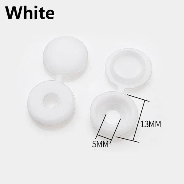 Screw Cover Cap Plastic One-piece Screw Cap Cover Nail Nuts Bolts Decorative Cover Screw Folding Covers White Black Grey 100pcs