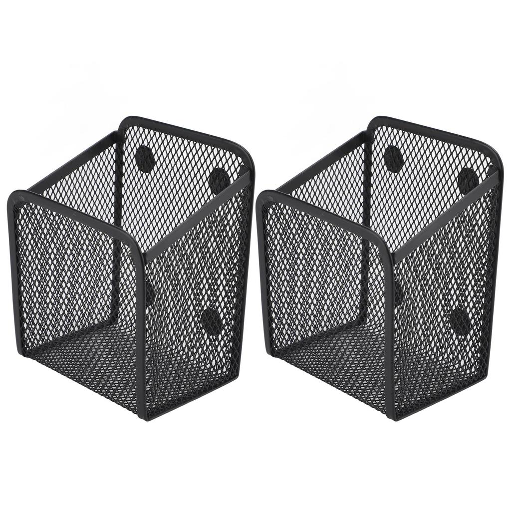 Magnetischer Stifthalter Multifunktionaler Metallgitter Schreibwaren Organizer Aufbewahrungskorb für Kühlschrank Whiteboard