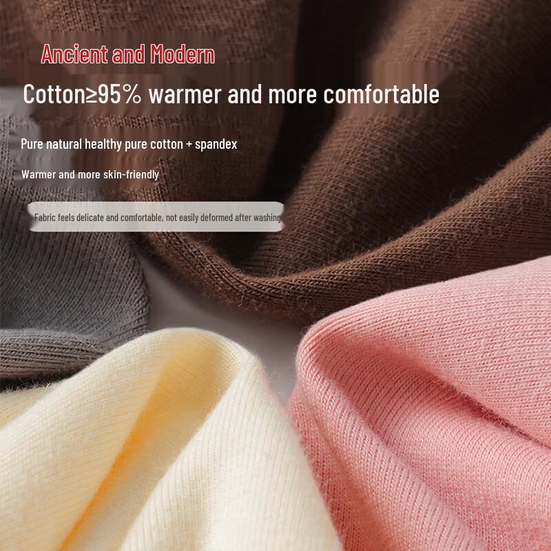 GUJIN Women's Pure Cotton Half-High Collar Long Sleeve T-Shirt