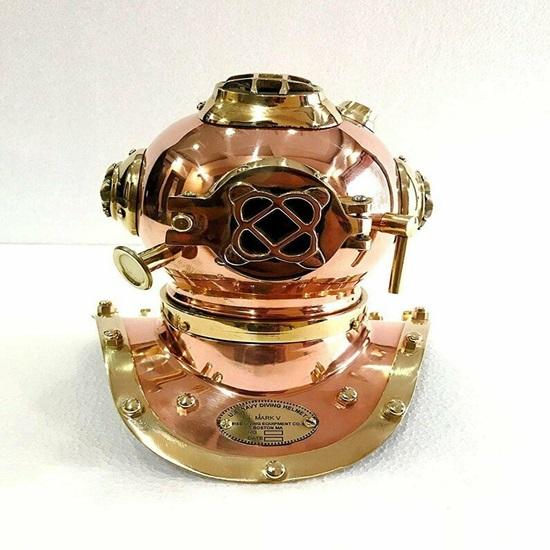 20.32cm US Navy Mark V Mini Diving Helmet Marine Diving Helmet Solid Copper