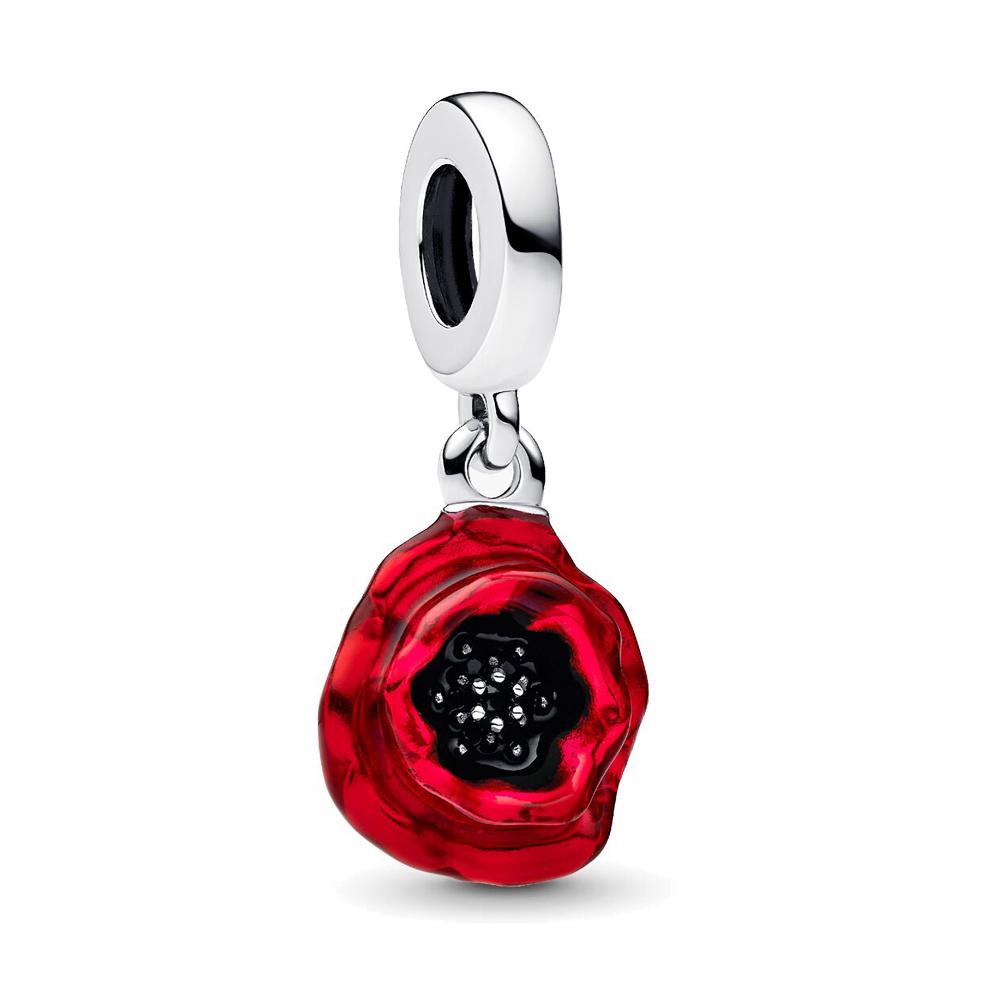 

New Gold-plated Magical Flower Rose Dangle Charm for Original Pan Bracelet DIY Women Jewelry Making Christmas Gift 1piece