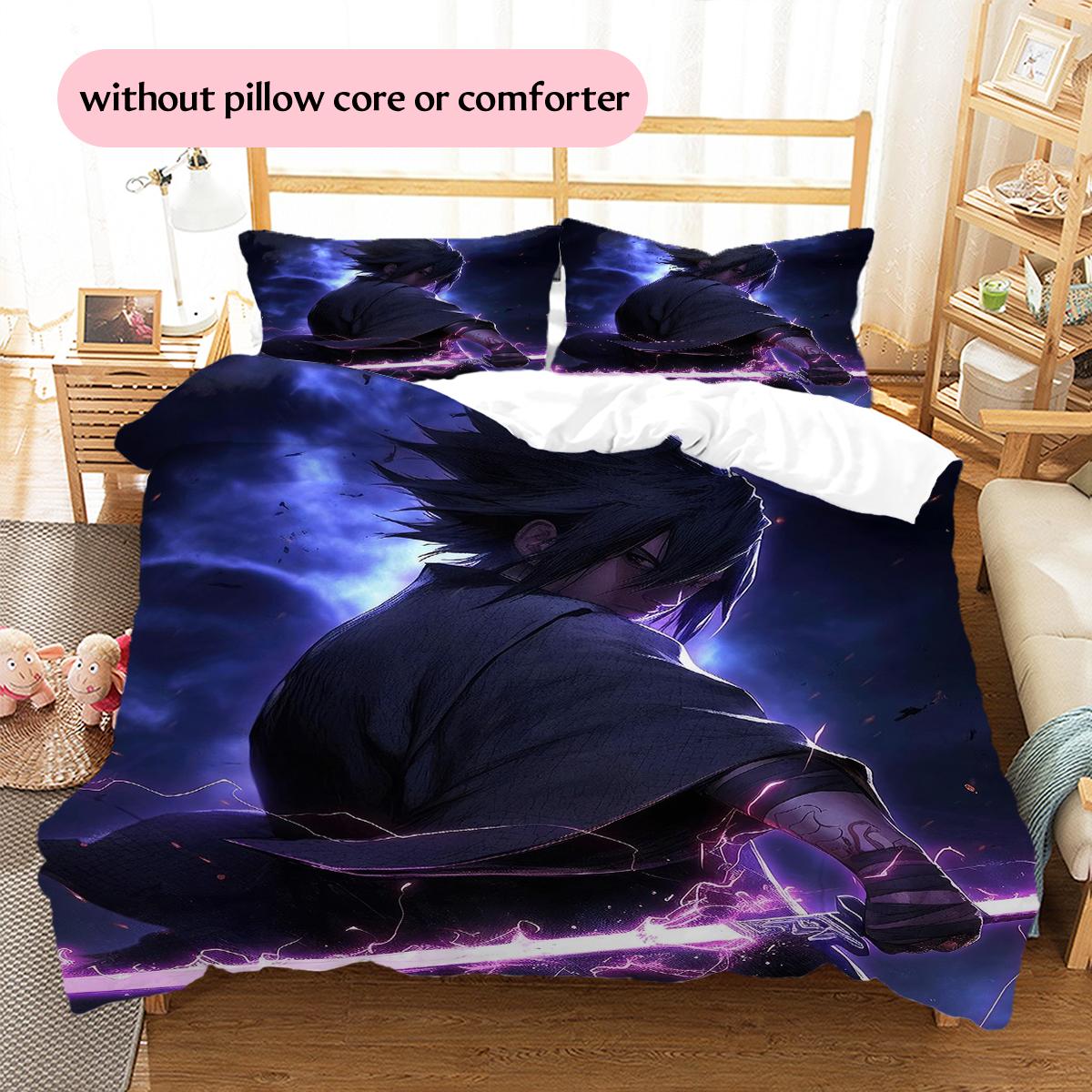 

Постельное белье с узором Саске Учиха из Наруто, Декор для дома, Подарок на день рождения (1 пододеяльник + 2 наволочки, без наполнителя) 135x200cm