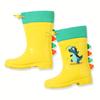 Children's Rain Boots for Boys and Girls, Mid-Calf Dinosaur Rain Boots for Toddlers and Infants, Non-Slip Rain Boots for Ages