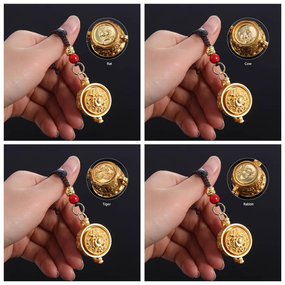 2 Pcs Zinc Zinc Zinc Alloy Zodiac Keychain Chinese Signs Car Key Chain Cute Animals Keys Accessory  Women