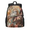 Oil Painting Backpack Flowers Print Daily Backpacks Women Men Style School Bags Custom Soft Rucksack