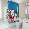 TU Festive Christmas Shower Curtain Santa Reindeer Snowman Holiday Bathroom Decor Waterproof Fabric Backdrop