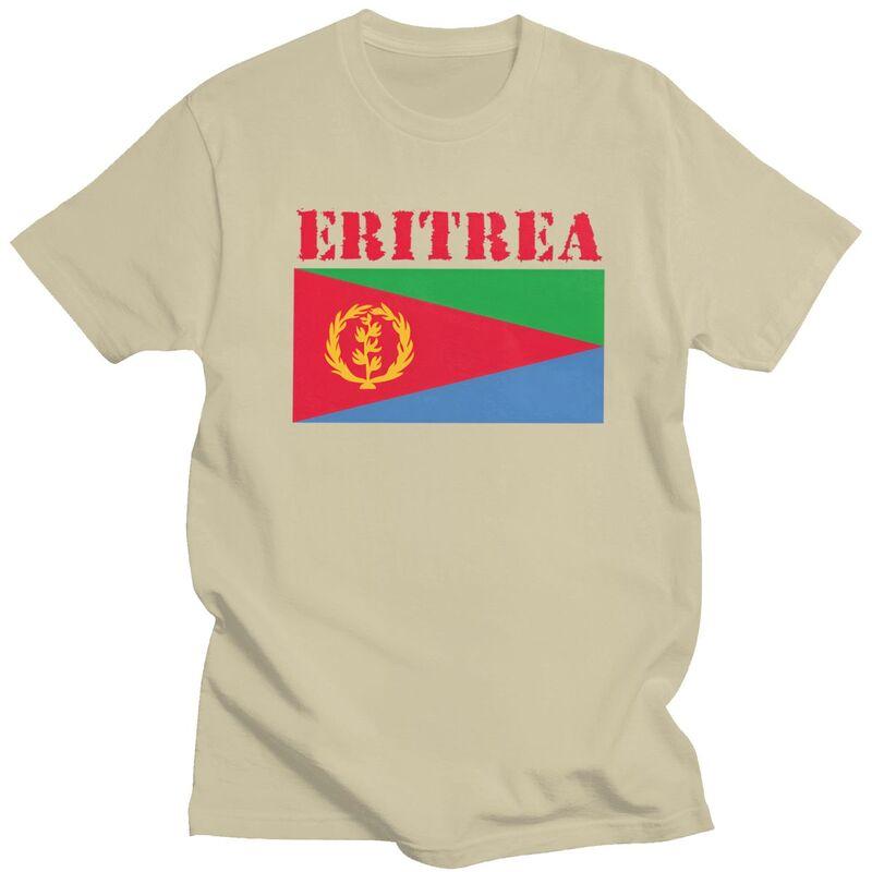 Custom Eritrea Flag Tshirt for Men Short Sleeve T Shirt Tshirt Slim Fit Pure Cotton Tees Gift