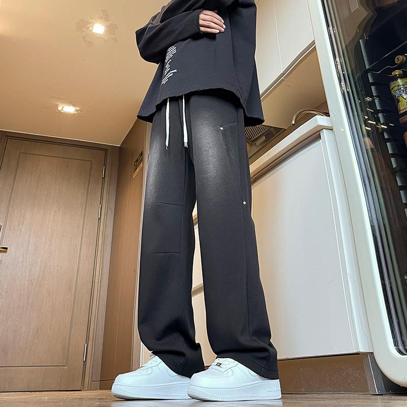 Casual Pants Men's Spring New Loose Large Size Thin Sports Simple Wide-leg Pants