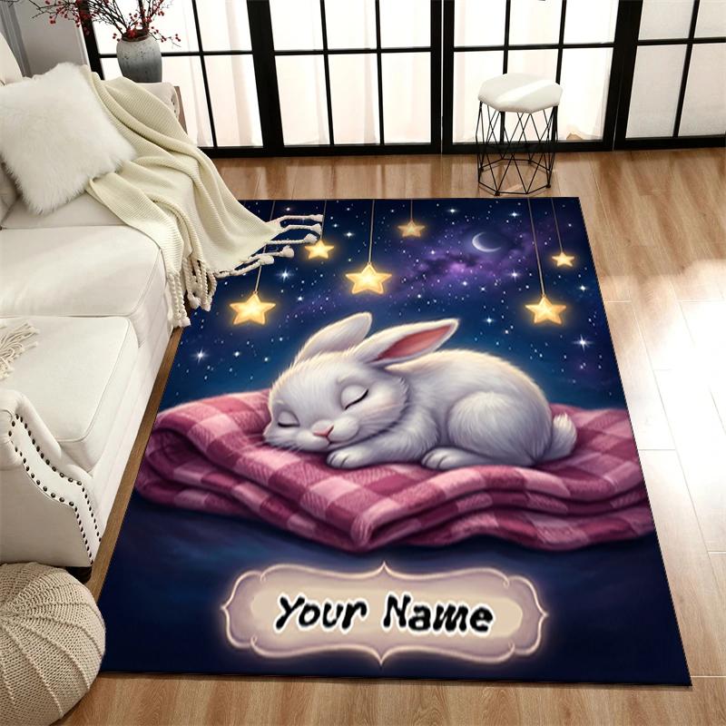 1PC Custom Name "Nighttime Dreamscape" Theme Floor Mat Ideal for Living Room, Game Rooms, Office, Bedroom,Floor Mat Playful Design