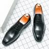 Fashion New Designer Men Pointed Brown Black Lace Up Derby Shoes Gentleman Trend Wedding Homecoming Business Office Dress Flats Footwear
