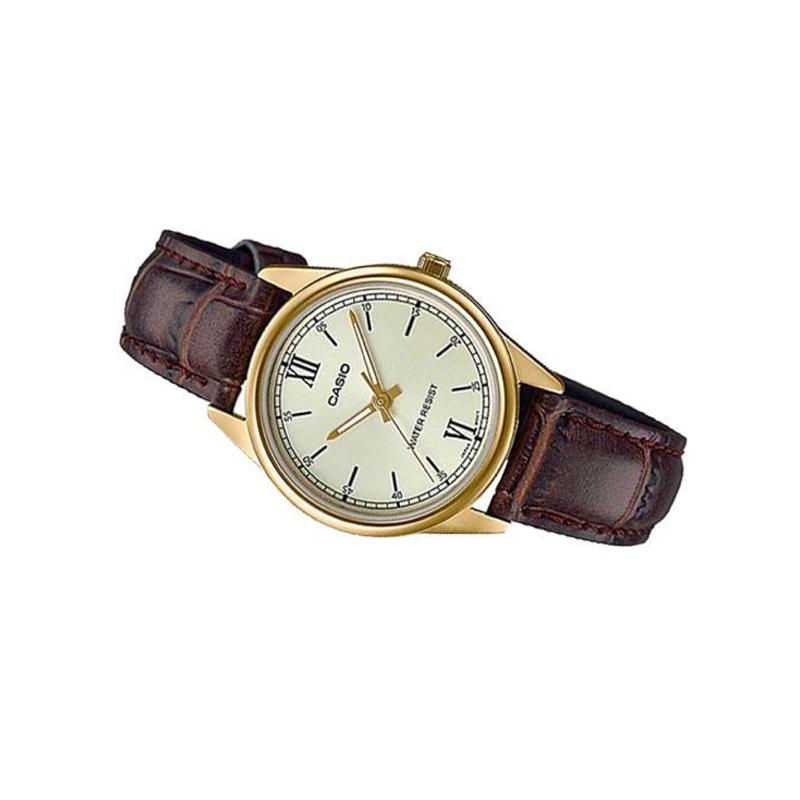 Casio STANDARD Serie DRESS Serie Modisch Retro Einfach Quarzwerk Lederarmband Japanische und Koreanische Uhr Damenuhr Gold LTP-V005GL-9B
