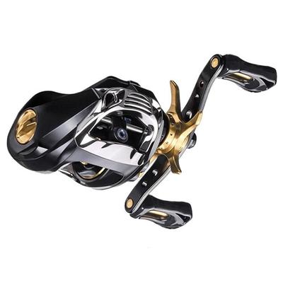 VISPREA Reel Baitcasting Reel Lightweight Long Throw Left Handle Right Handle Maximum Drag Force 8kg Powerful Magnet Double Brake Aluminum Spool