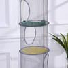 Foldable Toys Storage Hanging Basket Four-grid Visible Cylindrical Storage Hanging Bag Clothes Underwear Socks Drying Basket Box