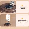 Support de téléphone en métal Support Rotation à 360 degrés Ergonomique Pliable Portable Base en bois de noyer Port de chargement inclus