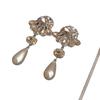Silver Needle French Chic Diamond-Inlaid Geometric Pearl Earrings - Exquisite Light Luxury Studs