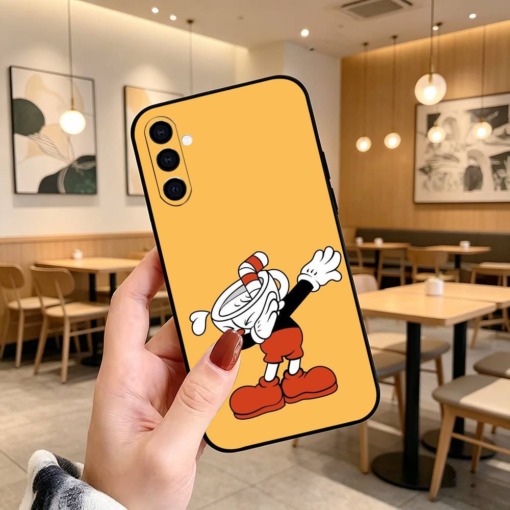 P-Popular C-Cuphead Game  Phone Case For Samsung Galaxy A73,A72,A71,A70,A53,A52,A51,Soft Silicone Black Cover