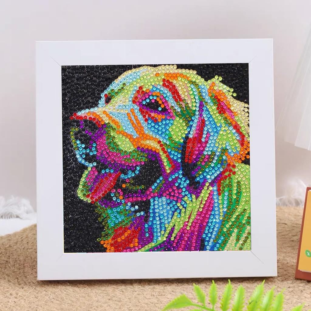 New Diy Diamond Painting Solid Wood Photo Frame Boxed Diamond Sticker Owl Cartoon Hand-Pasted Diamond Painting
