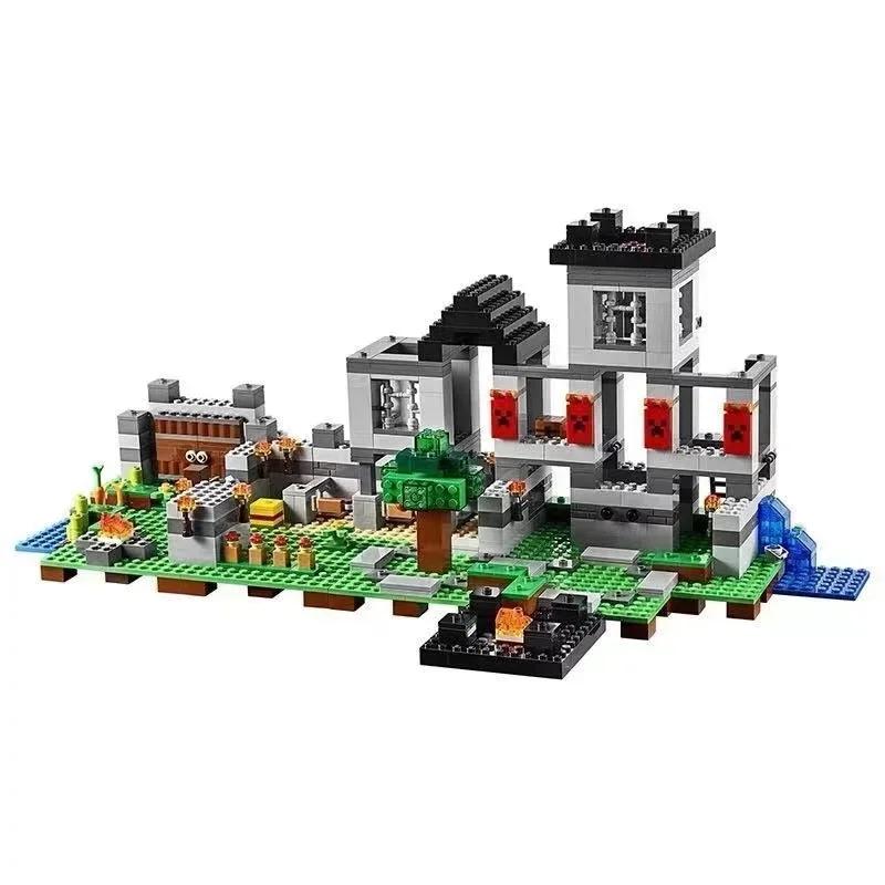 984PCS Fortification Building Blocks Bastion Log Cabin Model Assemble Bricks Toys Gifts Children Boy Adult