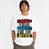 Men's Pure - Cotton White T - Shirt: Mindset Revolution: Bold Cotton Tee