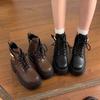 Martin boots autumn and winter new thick-soled heightening short boots British style temperament velvet short boots