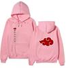 Unisex Naruto Akatsuki Hoodie, Double Side Red Cloud Symbol Print Anime Pullover Long Sleeve Hooded Sweatshirt