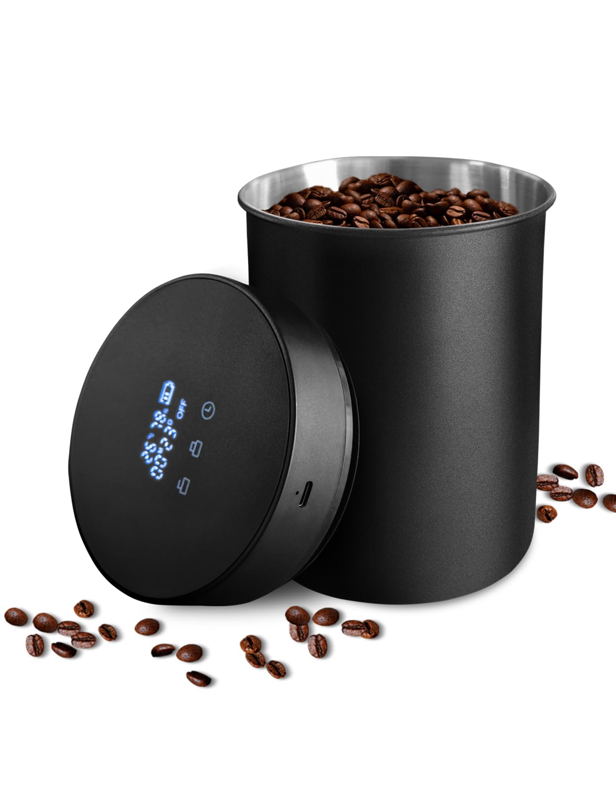 

Minidiva Automatic Vacuum Storage Container, Coffee Bean Storage Canister with Automatic Air Vent, Smart Storage, Perfect for Rainy Season, Moisture P