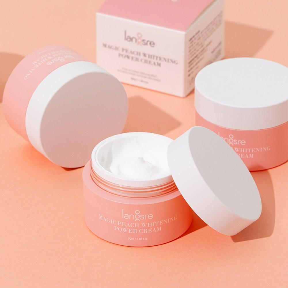 Lansre Magic Peach Whitening Power Cream Whitening Tone Up Cream 50ml, 1 Pack