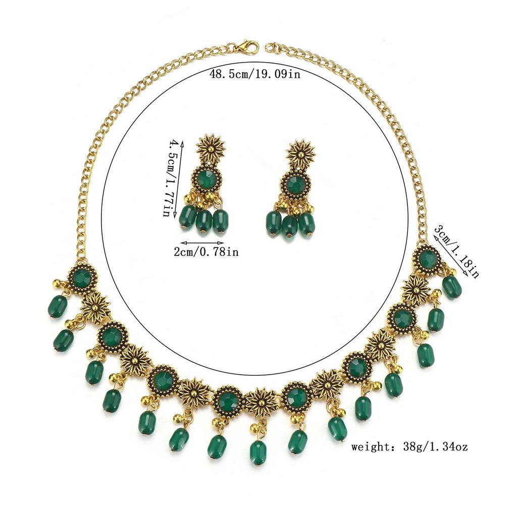 Europäisches Böhmisches Strass-Wassertropfen-Quasten-Schmuckset