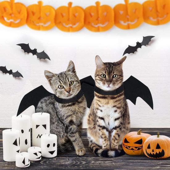 Yousheng Katze Fledermausflügel Haustier Cosplay Fledermauskostüm Filz Hund Katze Fledermausflügel Bekleidung für Halloween Party Verkleidungszubehör