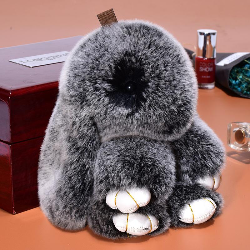 14cm Niedlicher Plüschhase Schlüsselanhänger Damen Pelz Bommel Engel Hase Schlüsselring Hase Pompom Plüschtiere Spielzeug Mädchen Tasche Autoschlüssel Anhänger