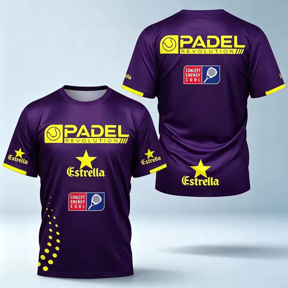 Pánské 3D potisk Padel Revolution Estrella dres Prodyšné Rychleschnoucí Krátký rukáv Padel tenisové tričko Sportovní trénink Fanouškovská uniforma Vrcholy