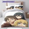 Pościel z motywem Attack on Titan, Zestaw kołdry Poszewka na kołdrę Poszewka na poduszkę Domowy prezent urodzinowy (1 * poszwa na kołdrę + 2 * poszewki na poduszki, bez rdzenia)