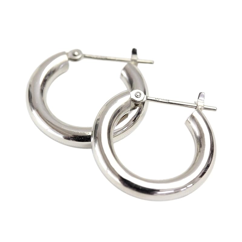 

[Jewelry Excellente] PT900 hoop earrings 3.0mm×17mm ring hoop earrings (Platinum 900)