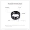 6MM Black & White Ceramic Single Diamond Ring - Trendy Couple's Fashion