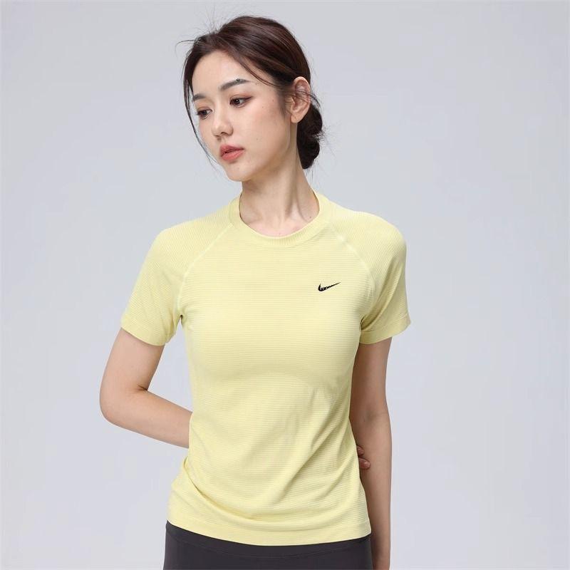 

Распродажа Летняя Тонкая Спортивная Фитнес Футболка с Коротким Рукавом Быстросохнущая Одежда Женская Одежда для Йоги Топ для Бега и Тренировок Утягивающая Футболка Yellow dish L