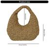 Practical Women's Raffia Top Handle Bags Casual Handbag Zippered Handbags for Summer Getaways and Daily Use  Beige