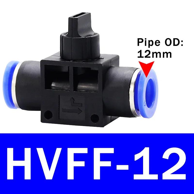 HVFF Pneumatic Fitting 2 Way Quick Push Connector Tube Hose 4mm 6mm 8mm 10mm 12mm Air Pneumatic Parts Plastic Switch Controller