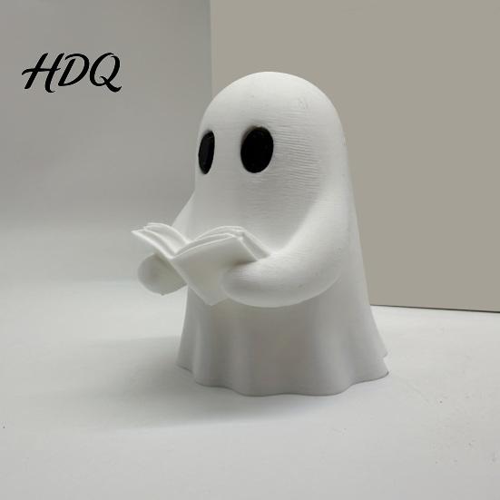 Unique Ghost Gifts for Kids Halloween Mini Reading Book Ornament 3D Printed Cute Little Decorative Figures Bookshelves Figurine Durable PLA Creative
