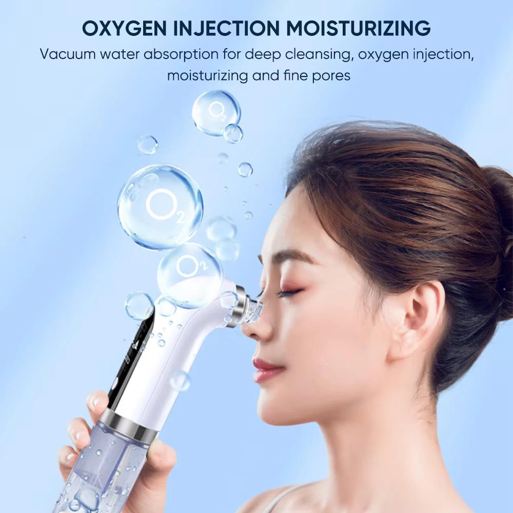 Small Bubble Blackhead Remover Vacuum Suction Water Oxygen Cycle Electric Facial Cleanser Black Dots Pimple Remover Skin Care