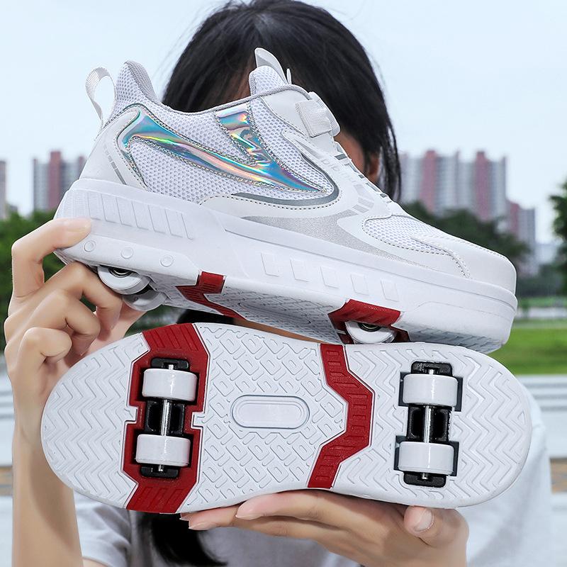 Laufende Schuhe Vierräder Ohne Lichter Studentenversion 6-15 Jahre Alte Jungen Verformbare Sportschuhe Mädchen Hochwertige Rollschuhe Winter