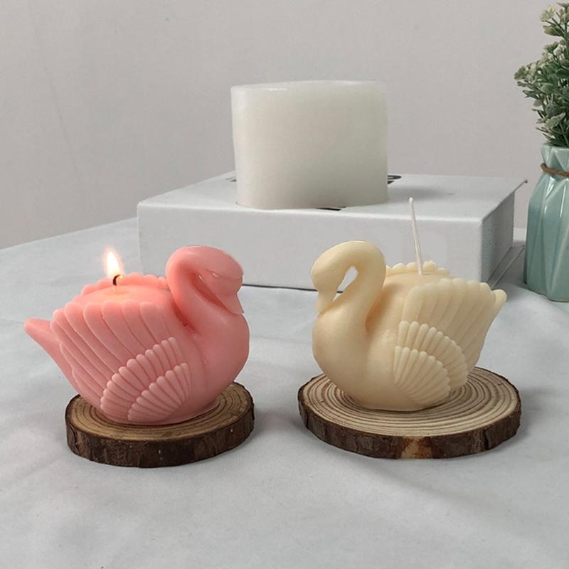 Swan Candle Mold 3D Beautiful Swan Silicone Mold Handmade Ice Cream Fondant Moulds DIY Chocolate Candy Decorating Tool